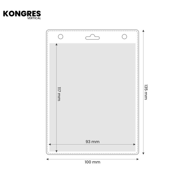 Pionowe etui do identyfikatorów KONGRES z folii PVC – skuteczna ochrona kart dostępu. Od AMGS Group.