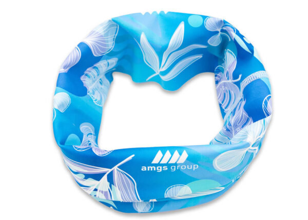 Komin wielofunkcyjny z mikrofibry z nadrukiem sublimacyjnym – od AMGS Group.