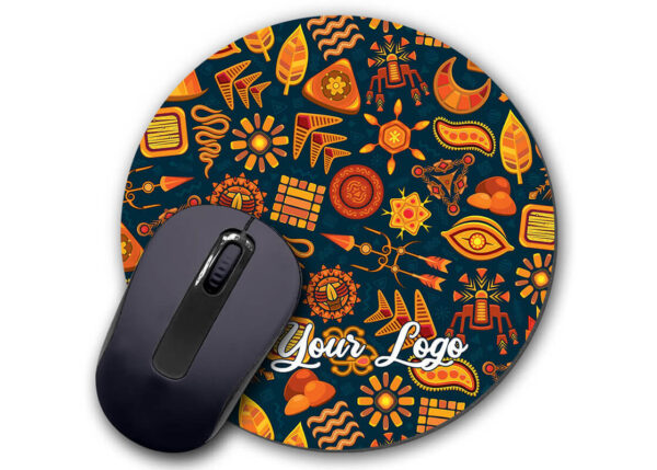Okrągła podkładka pod mysz z logo firmy – sublimacyjny nadruk full color od AMGS Group