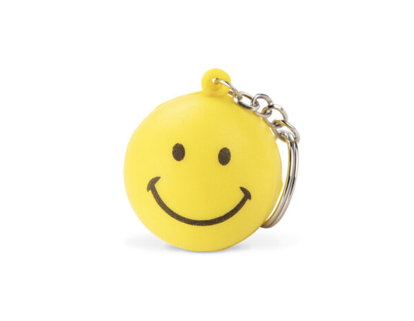 Brelok Antystresowy z Nadrukiem. Brelok antystresowy SMILE w kształcie żółtej emotikony. Gadżet reklamowy z możliwością nadruku logo.